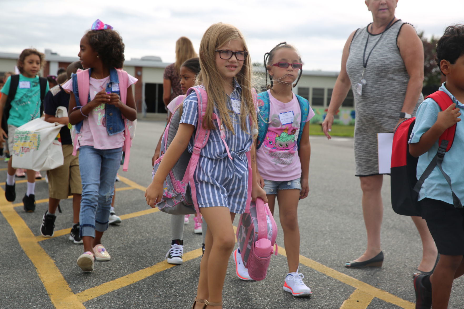 Egg Harbor Township students return for the first day of school Thursday, Sept. 5, 2019 at Slaybaugh Elementary School.